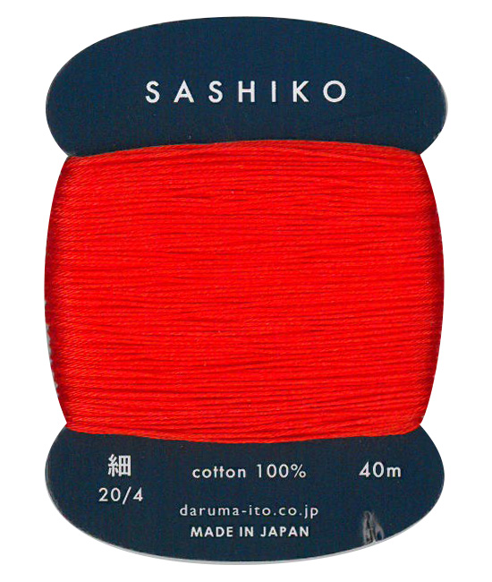 ダルマ 刺し子糸細 朱赤